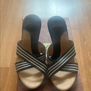 Black and white heels